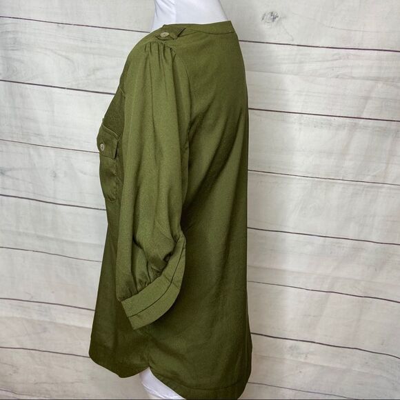 41 Hawthorn Stitch Fix olive popover small - Picture 3 of 8